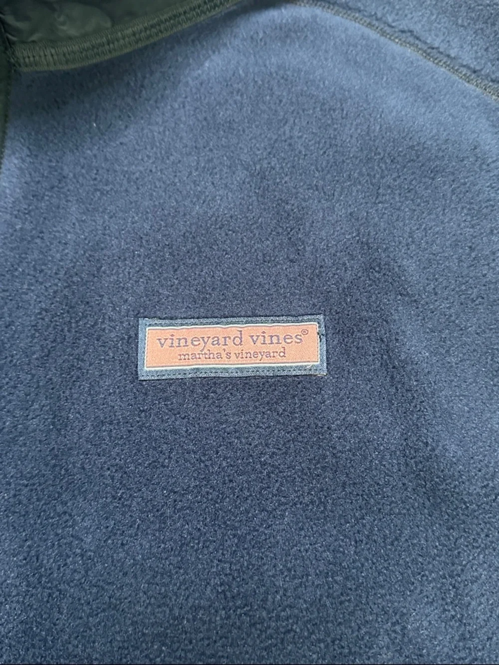 Vineyard Vines Harbor Fleece Full Zip Vest Navy Blue Size Large